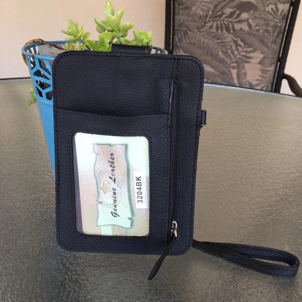 GENUINE LEATHER PHONE CASE AND WALLET.